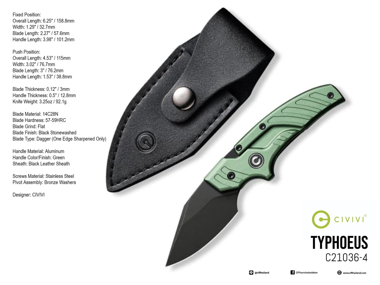 CIVIVI Typhoeus Adjustable Fixed Blade Knife Aluminum Handle Damascus